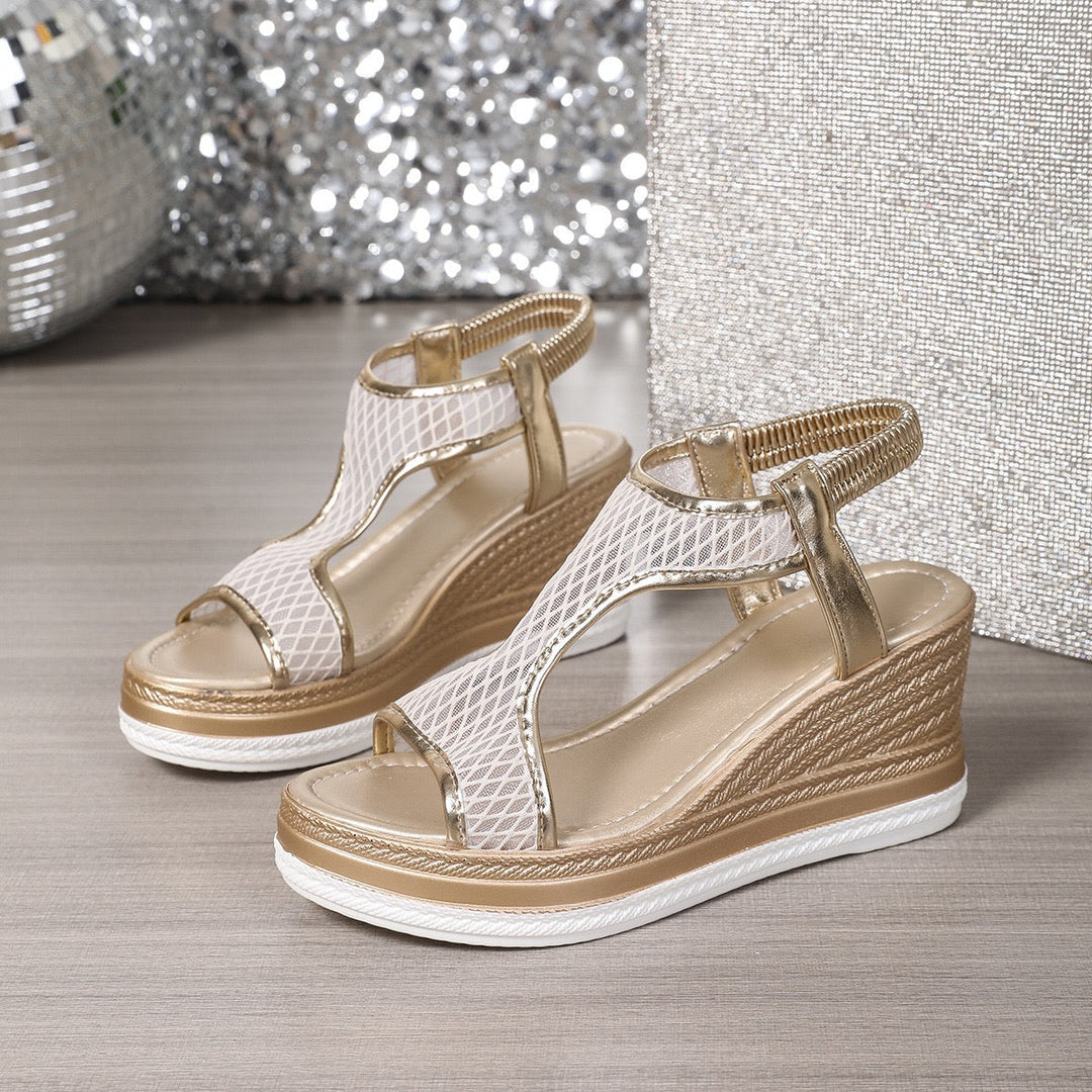 Hailey – Mesh Wedge Sandals